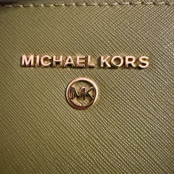 Michael Kors Green Tote with Gold Details